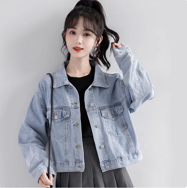 2025春秋新款短款牛仔外套女春秋薄款韩版宽松休闲外搭上衣ins潮