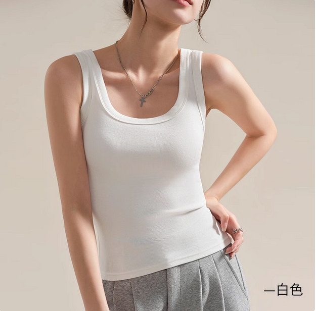 猫人2025新款背心女夏外穿打底防走光纯棉内搭吊带上衣工字遮副乳
