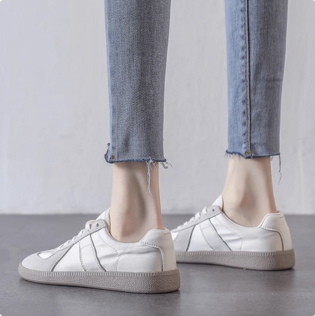 德训鞋女真皮小白鞋2025新款春秋季单鞋帆布透气百搭休闲阿甘板鞋