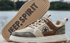 jeep吉普男鞋夏季低帮复古板鞋男拼色百搭厚底防滑耐磨男士休闲鞋